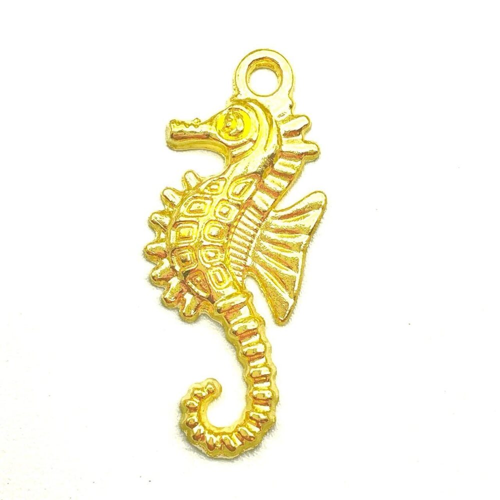 6805 30PC Antique Gold Plated Sea Horse Charms Pendants for Jewelry
